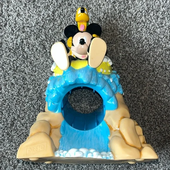 Vintage Dixie Cup Dispenser Mickey Mouse Pluto Disney Waterfall Splash Mountain - Picture 7 of 8